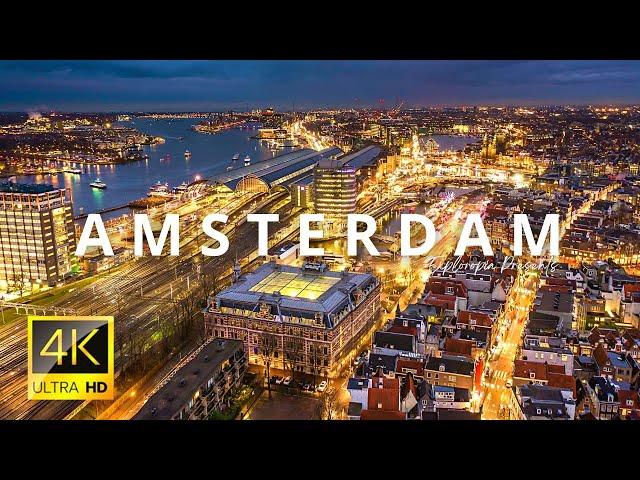 Amsterdam, Netherlands  in 4K 60FPS ULTRA HD Video by Drone