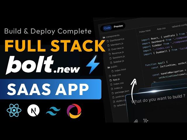  Bolt.New Clone with Next.js, React, TailwindCSS & AI - Full Stack SAAS App Tutorial | Convex