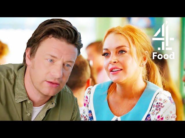 Lindsay Lohan Talks About the Food She Ate Growing Up | Jamie and Jimmy's Friday Night Feast