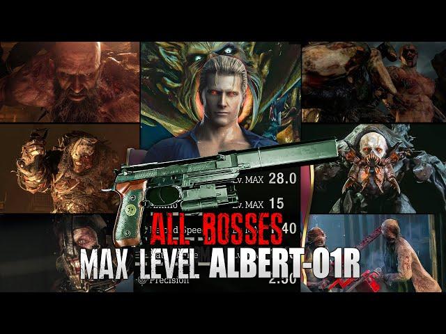 RESIDENT EVIL 4 REMAKE - MAX LEVEL ALBERT-01R (killer7) with ALBERT WESKER vs ALL BOSSES [4K60]