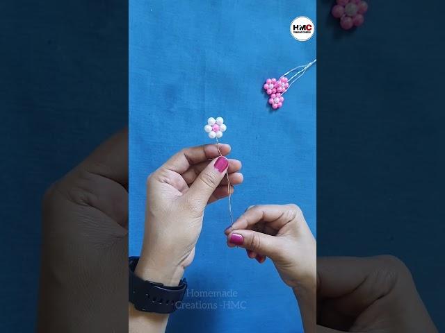 DIY Beads Flower Making / How to make Bead flower / Pearl Beaded Craft, work #shorts #youtubeshorts