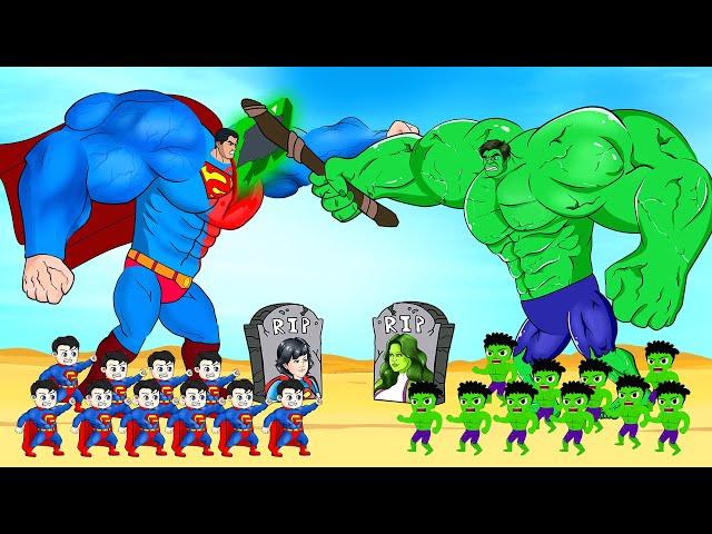 Evolution Of Team HULK Family Vs Evolution Of Team SUPERMAN Family: Who Is The King Of Super Heroes?