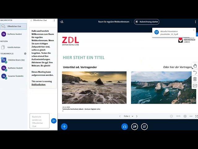BigBlueButton Einstieg und Präsentation