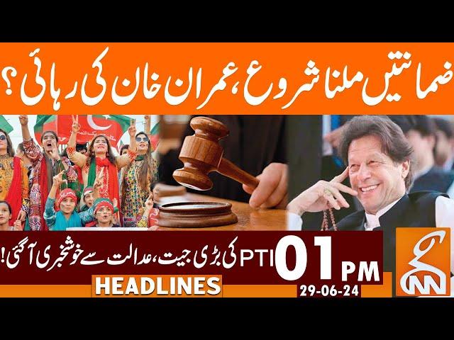 PTI Big Victory | Bail Accepted | Imran Khan | News Headlines | 01 PM  | 29 June 2024 | GNN