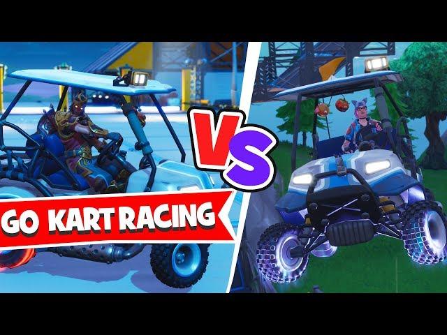 GO KART RACING in RIFTY's and MUSELK's MAP!! - Husband vs Wife - Fortnite Creative