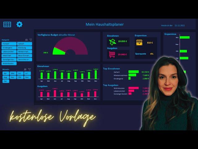 Ultimativer Excel HAUSHALTSPLANER m. Dashboard inkl. kostenloser Vorlage