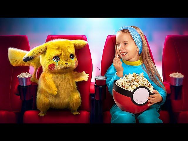 How to Sneak a Pokemon into Movies! Pokemon in Real Life!