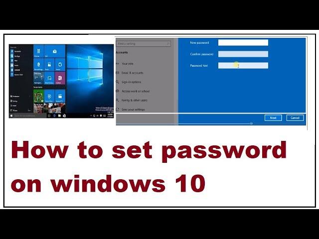 How to set password on windows 10