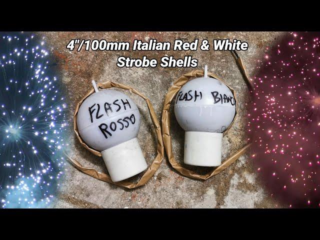 4"/100mm Italian Red & White Blinker Shells | Sfere Pirotecniche effetto Blink | Ital. Kugelbomben