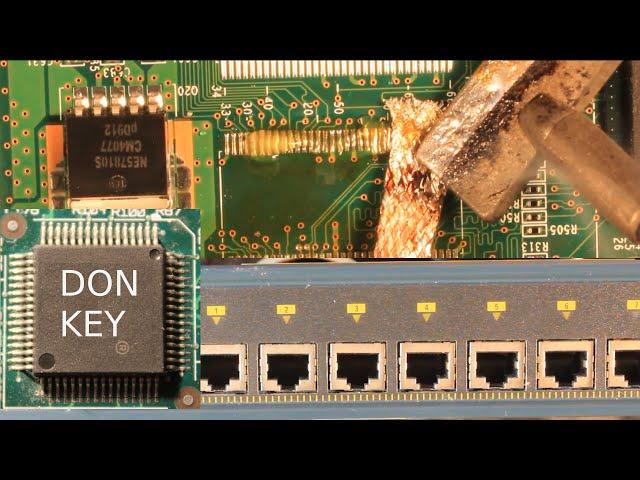 Repair of a Cisco 2960G switch with amber LED via RAM chip replacement (FAIL/defect)