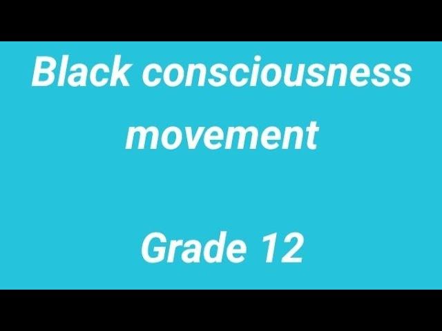 Black consciousness movement Grade 12