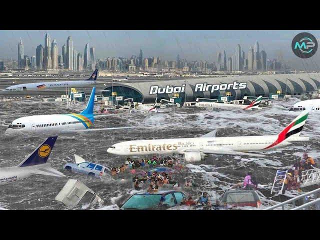 Dubai UAE is Sinking! Crazy Flash Floods submerged Airport and Cars in Dubai