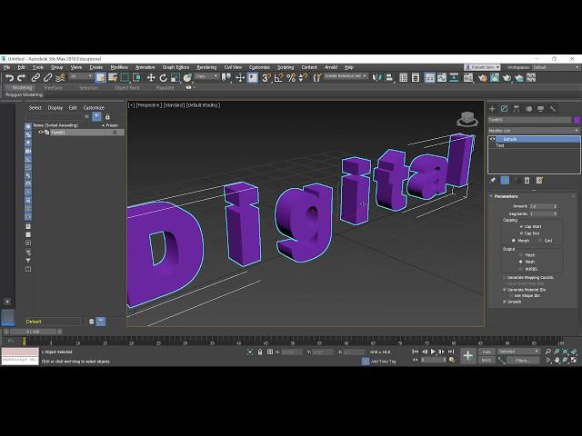 How to create a 3D Text object using 3D Studio Max