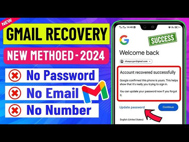 How to Recover Gmail Account without Phone Number and Recovery Email 2024 || Gmail Account Recovery