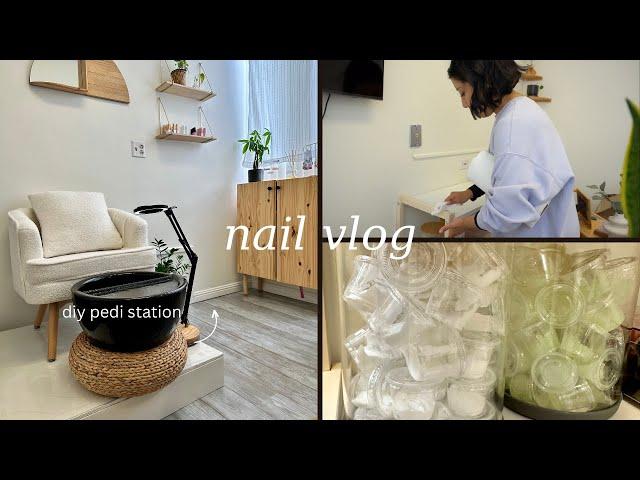 Mini Nail Vlog | DIY non-plumbing pedicure station