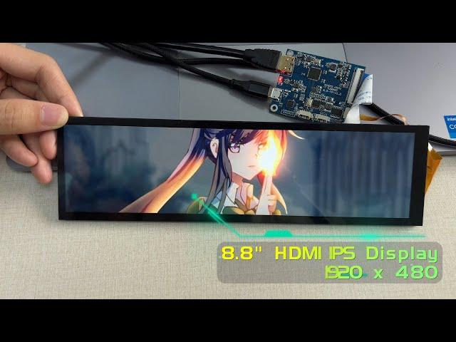 8.8 inch 1920 x 480 HDMI IPS Display - Makerfabs