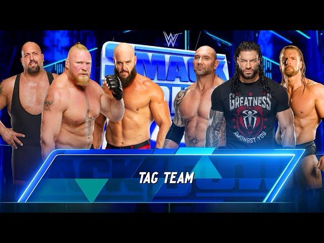 Brock Lesnar Big Show & Braun Strowman vs. Roman Reigns Batista & Triple H | Tag Team Match