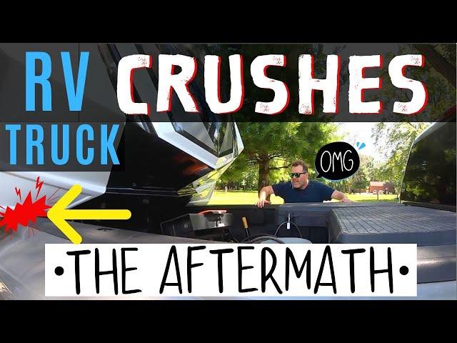 RV CRUSHES MY TRUCK ON 1st TOW! BIGGEST RV LIVING FULL TIME MISTAKE! (PT 2)