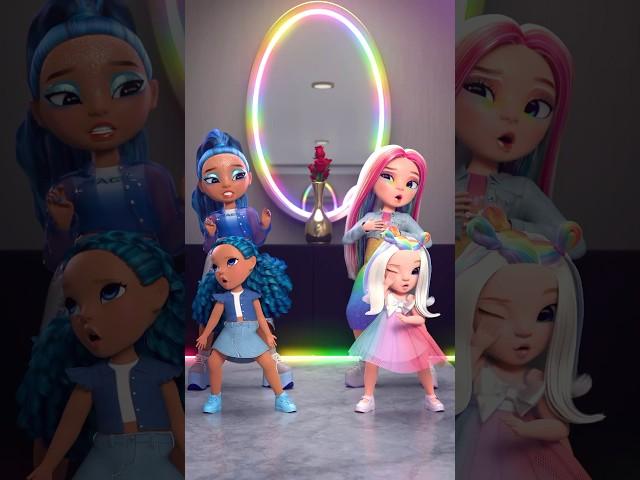 Amaya and Skyler Dance with the Littles! 🩵 | Rainbow High #Shorts