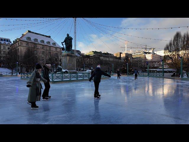 Sweden, Stockholm -  Stockholm in Winter: Snowfall and Ice Skating