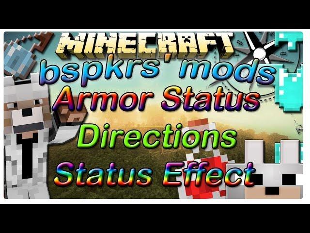Minecraft Mods - BSPKERS' Mods 1.7.2 ( Armor Status HUD, Direction HUB, and Status Effect Hud)