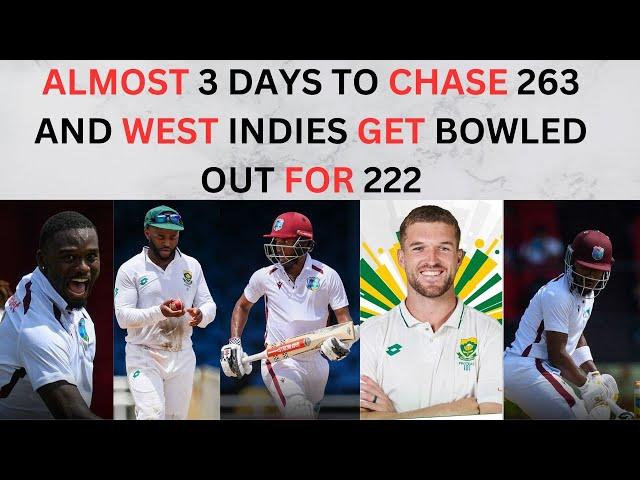 West Indies vs South Africa 2nd test/Is either they can't do it, or they don't want to do it!!!!