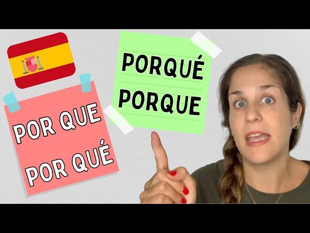 ¿Cuál es la diferencia entre LOS 4 PORQUES en español? | Por que - Por qué - Porqué - Porque 