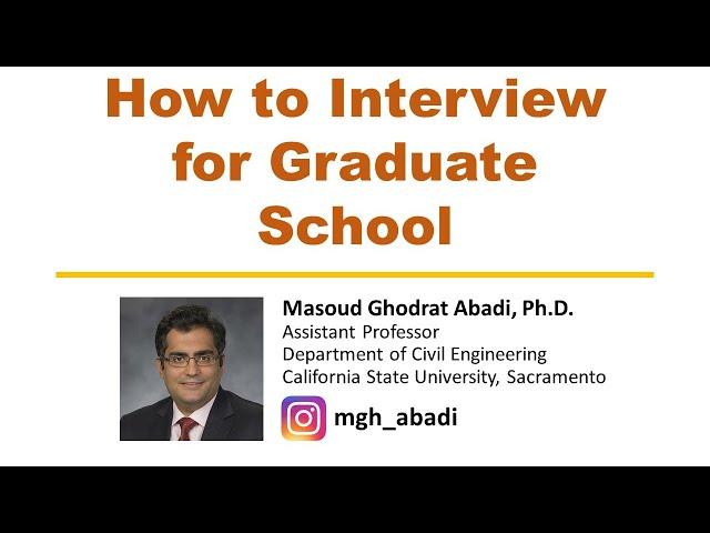 How to Interview for Graduate School | چگونه در مصاحبه تحصیلات تکمیلی شرکت کنیم