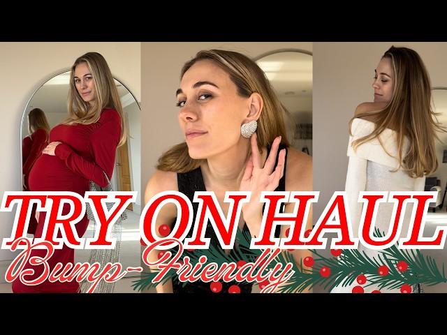 H&M Haul & Try-On Pregnant: Bump-Friendly Holiday Party Outfits, 3rd Trimester, Maternity Fashion P3