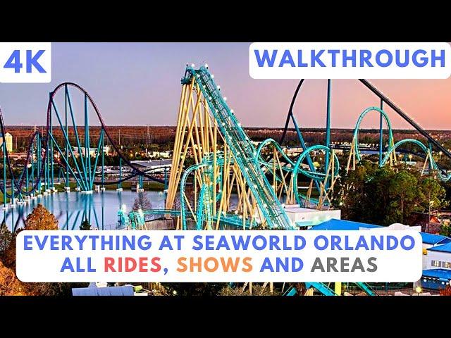 [4K] EVERYTHING at Seaworld Orlando ALL SHOWS RIDES AREA FULL TOUR