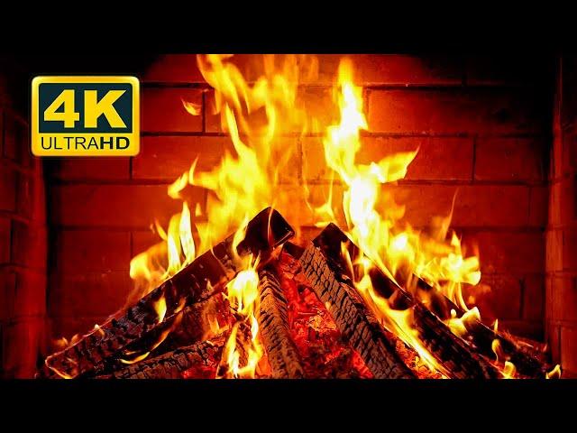  Cozy Fireplace 4K (12 HOURS). Fireplace with Crackling Fire Sounds. Crackling Fireplace 4K