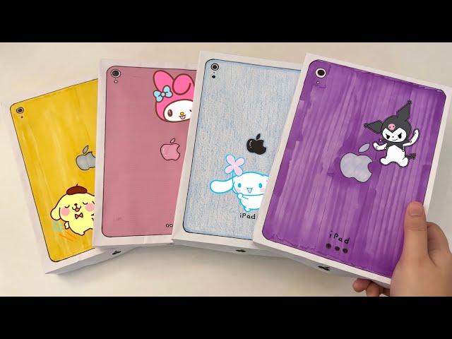 [paper diy] SANRIO IPAD + CASE Compilation unboxing! | asmr