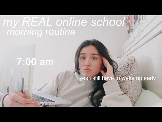 my REAL online school morning routine...