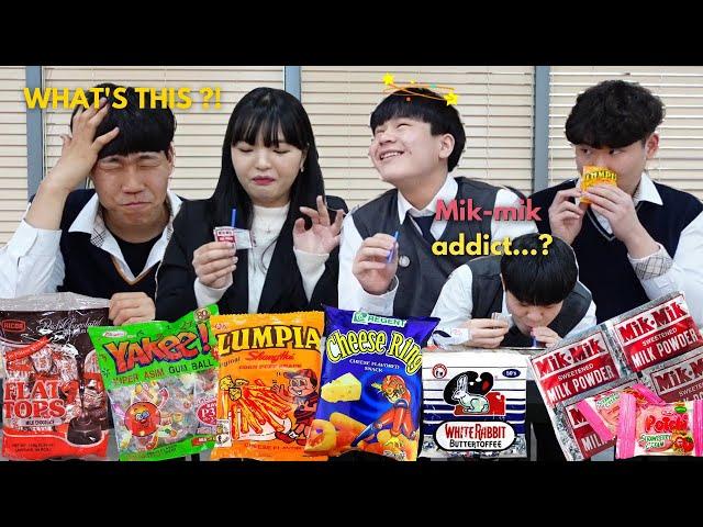 Korean Students Try 90's Filipino Snacks  | Ep 5 *NO FILTER REVIEW*