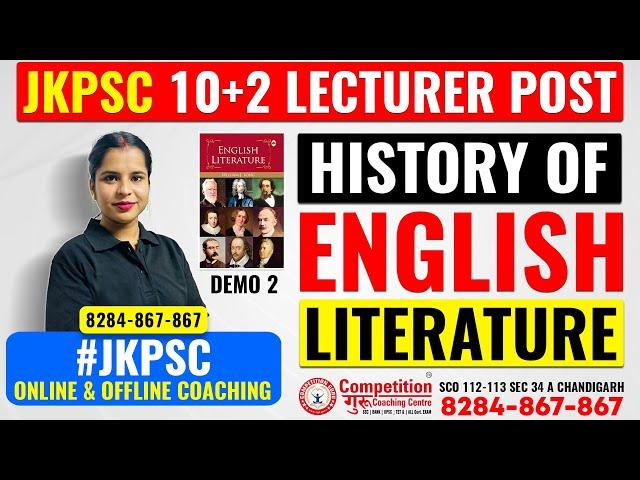 JKPSC 10+2 Lecturer Post: History of English Literature! |JKPSC COACHING #jkpsc10+2 #competitionguru