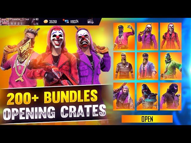 Opening 200+ bundles in free fire | madhu pennem bundles opening | garena free fire