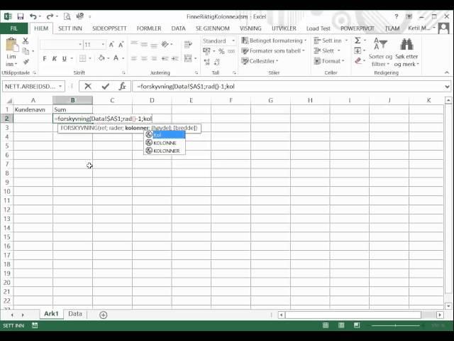 Excel på norsk: Hvordan finne frem til riktig kolonne i et ark  selv om kolonnene blir stokket om