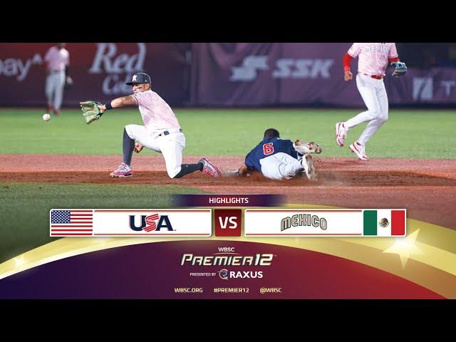 HIGHLIGHTS | Game 15  USA vs Mexico | WBSC Premier12 2024 presented by RAXUS