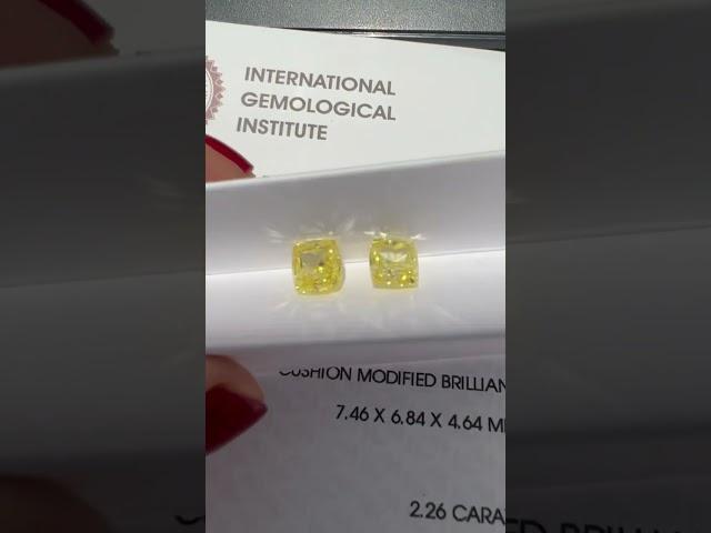 Vivid yellow fancy lab grown diamonds can make earrings #hpht #cvddiamond #labdiamond #earings