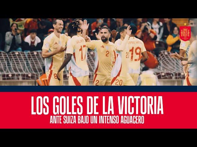 Los goles de la victoria de España en Suiza bajo un intenso aguacero |  SEFUTBOL