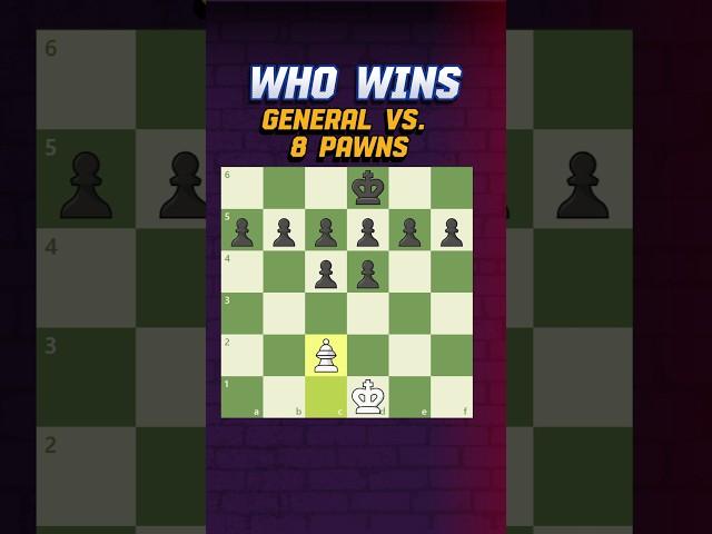 WHO WINS? General vs. 8 Pawns #chess #schach #minichess