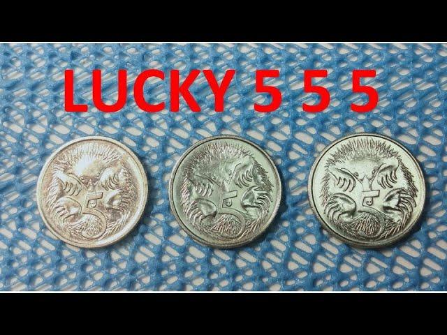 Look at these coins, Lucky 555 Australian 5 Cents, rare 1996, low mintage 2019 & 2021