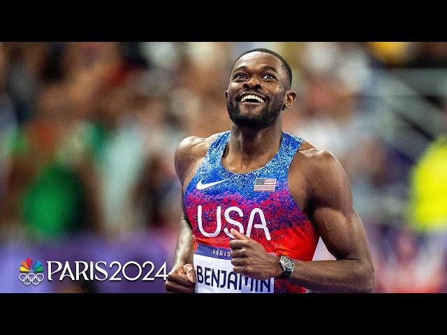 Rai Benjamin OUTDUELS Karsten Warholm to win men’s 400m hurdles gold | Paris Olympics