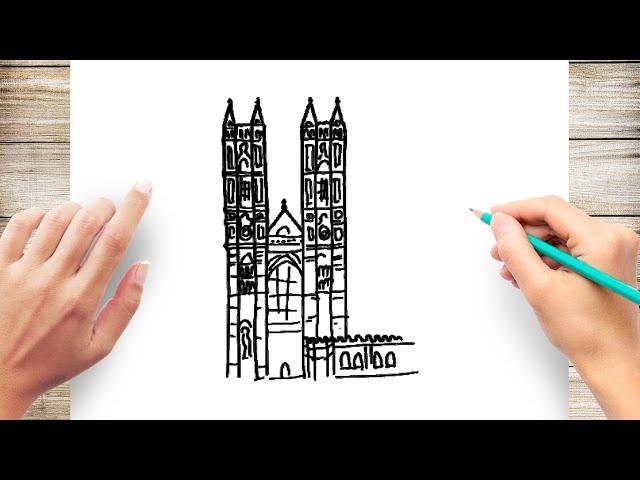 How to Draw Westminster Abbey Step by Step