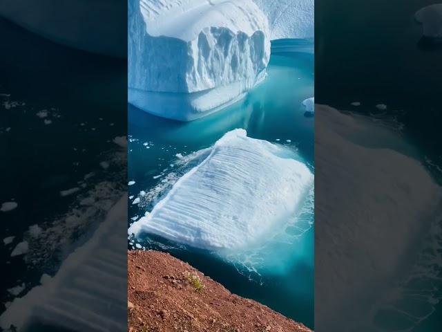 Переворот айсберга в водах самого большого в мире фьорда Скорсби, Гренландия. #переворотайсберга