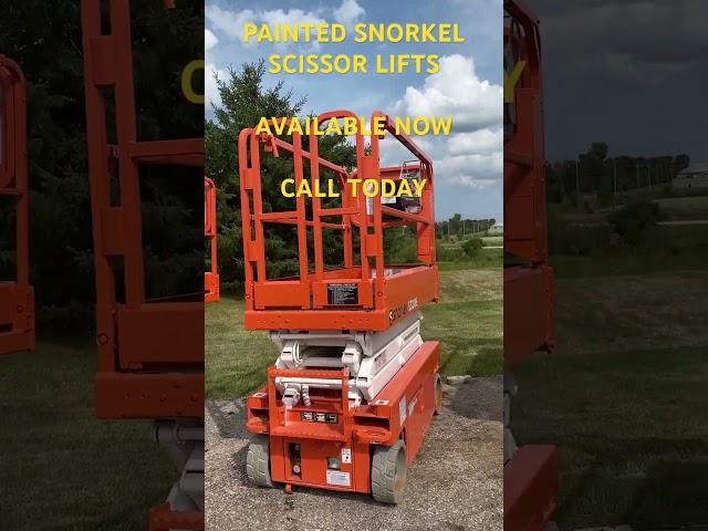 Painted Snorkel Scissor Lifts available now at Stack Equipment in Hartford, WI