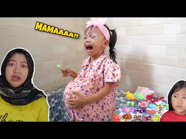 BAYI LUCU HAMIL PERUT NYA BESAR !! MAMAH PANIK