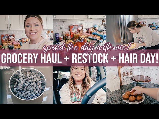 GROCERY HAUL + RESTOCK + HAIR APPOINTMENT | spend the day with me!