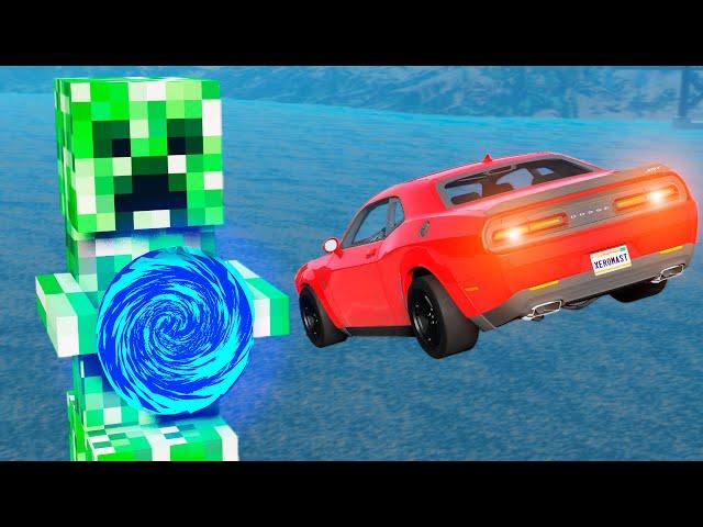 Car VS Portal Trap To Another Universe From Minecraft Creeper | BeamNG Drive | BimTestCrash