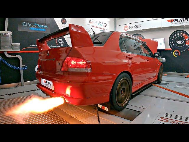 540HP Lancer EVO VII FQ300 2.3L STROKER Shooting FIRE on the DYNO  | Feat. Turbo Anti-Lag BANGS!